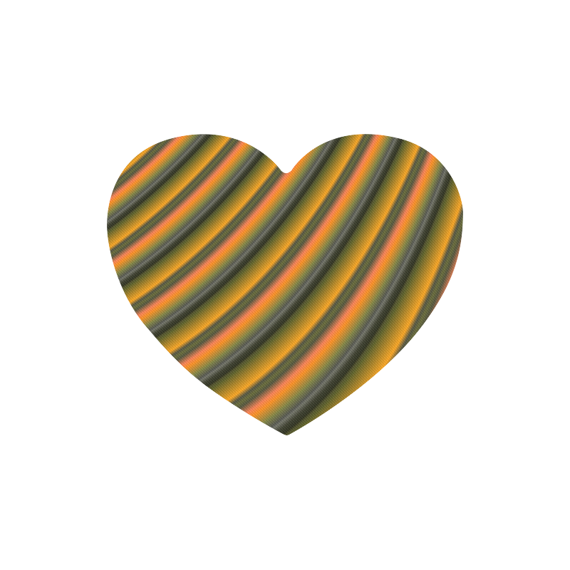 Stylish Mango Gradient Stripes Heart-shaped Mousepad