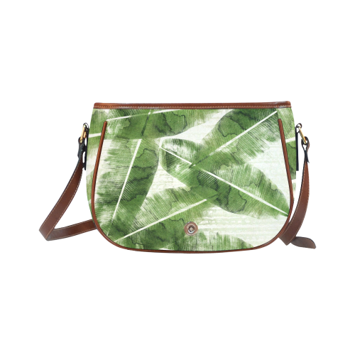 Tropical Bananas Leaves Saddle Bag/Large (Model 1649)