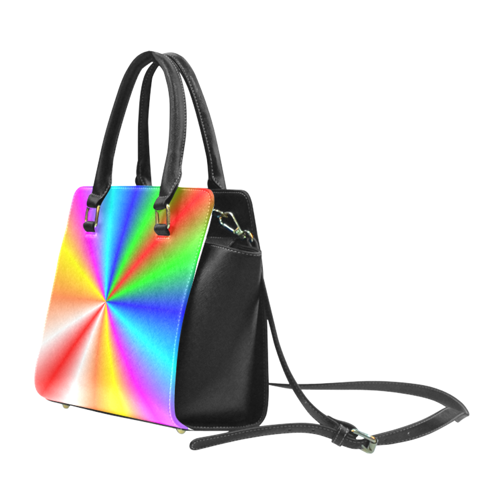 Swathed In Rainbows Rivet Shoulder Handbag (Model 1645)