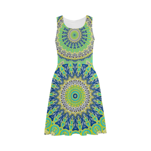 POWER MANDALA Blue Green Yellow Atalanta Sundress (Model D04)