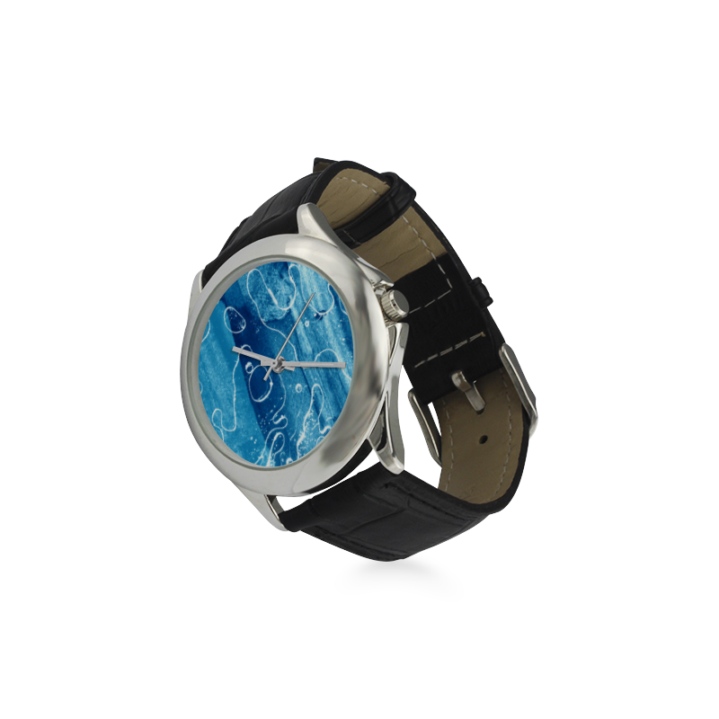 Liquid Blue Women's Classic Leather Strap Watch(Model 203)