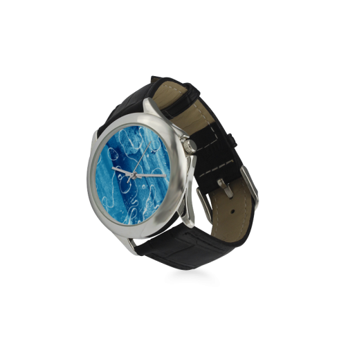 Liquid Blue Women's Classic Leather Strap Watch(Model 203)