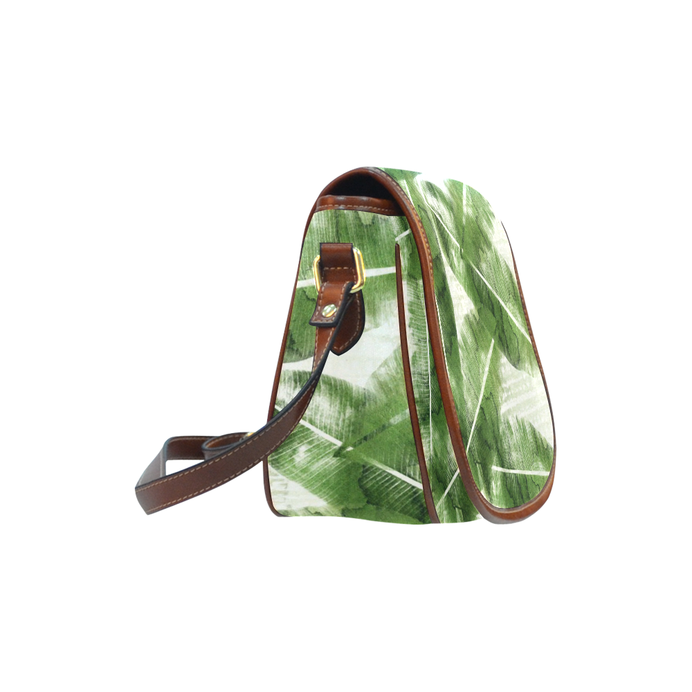 Tropical Bananas Leaves Saddle Bag/Small (Model 1649) Full Customization