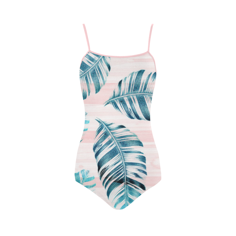 Tropical Leaves Strap Swimsuit ( Model S05) | ID: D421721