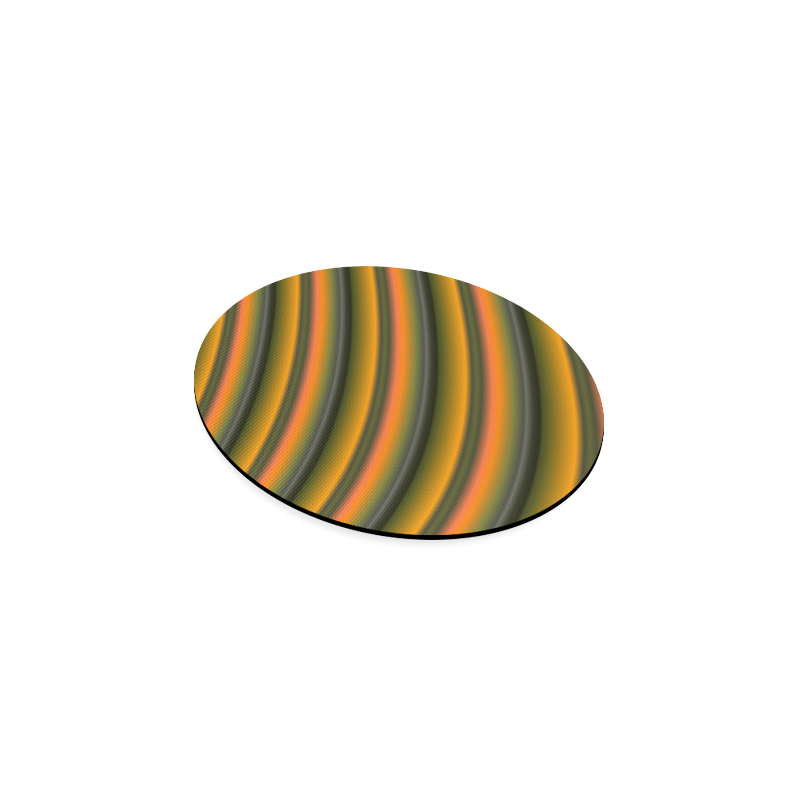 Stylish Mango Gradient Stripes Round Coaster