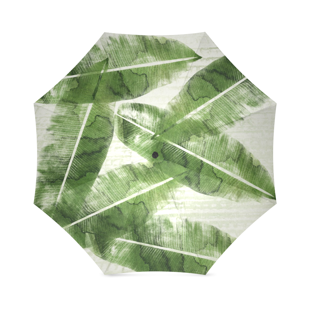 Tropical Bananas Leaves Foldable Umbrella (Model U01)