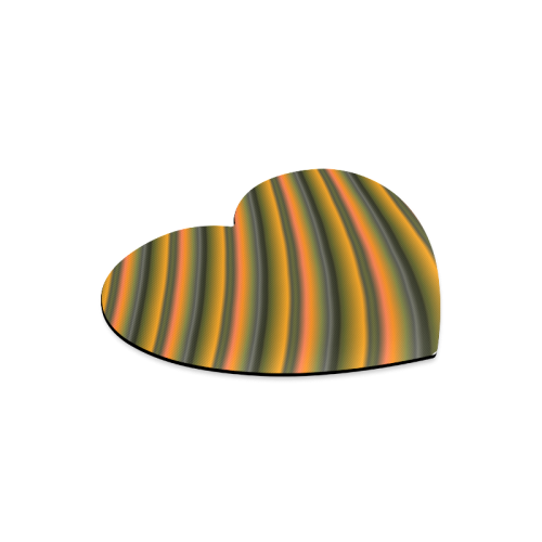 Stylish Mango Gradient Stripes Heart-shaped Mousepad