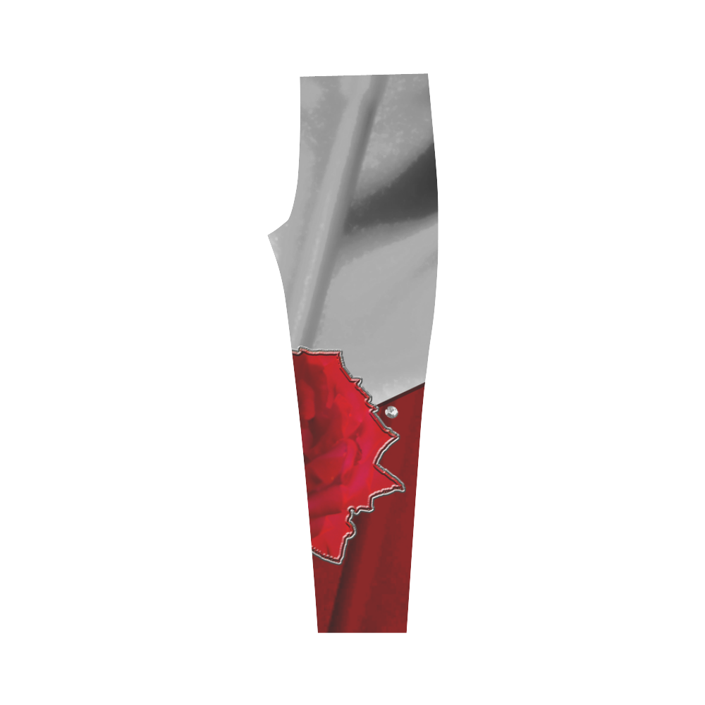Two Tone Silk Rose Capri Legging (Model L02)