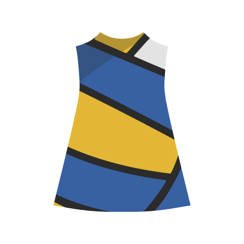 Blue and Yellow Design Alcestis Slip Dress (Model D05)