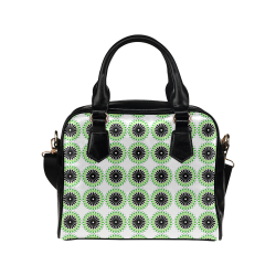 Green and Black Design Pattern Shoulder Handbag (Model 1634)