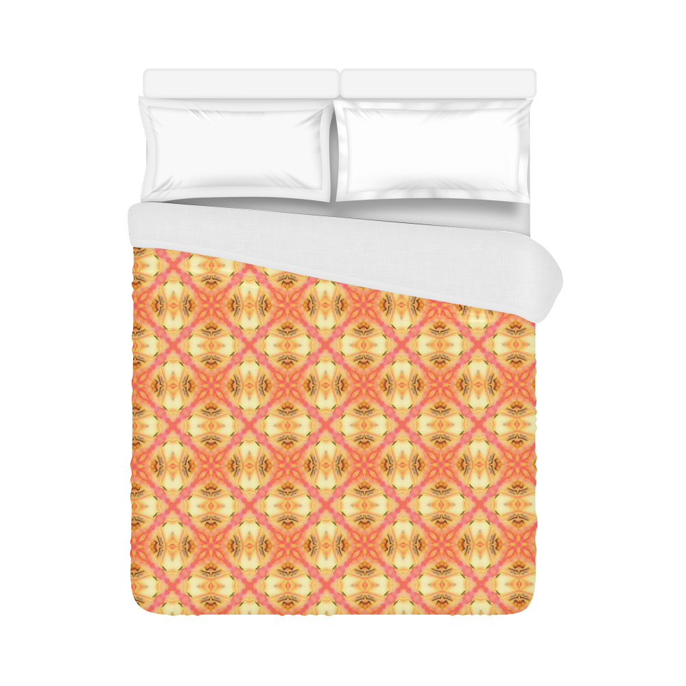 Peach Pineapple Abstract Circles Arches Duvet Cover 86"x70" ( All-over-print)