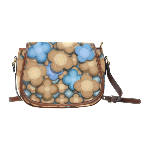 brown blue pattern Saddle Bag/Large (Model 1649)