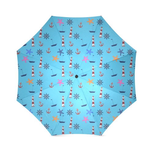 Nautical Beach Scene Foldable Umbrella (Model U01)