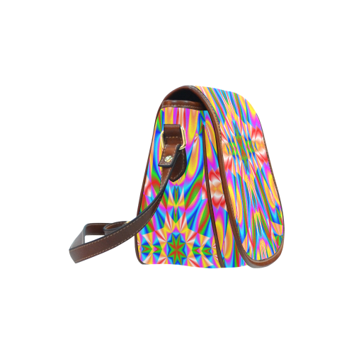 Rainbow Love Kaleidoscope Saddle Bag/Large (Model 1649)