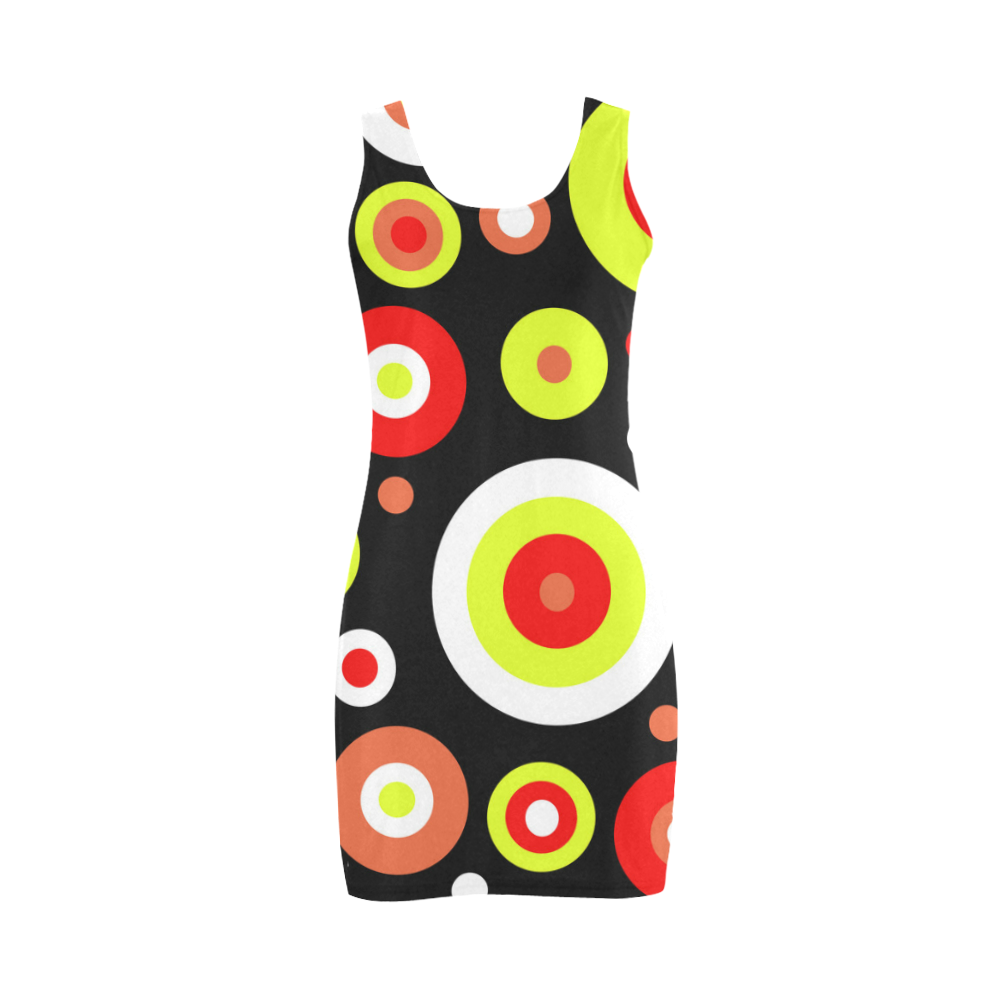Colorful retro design Medea Vest Dress (Model D06)