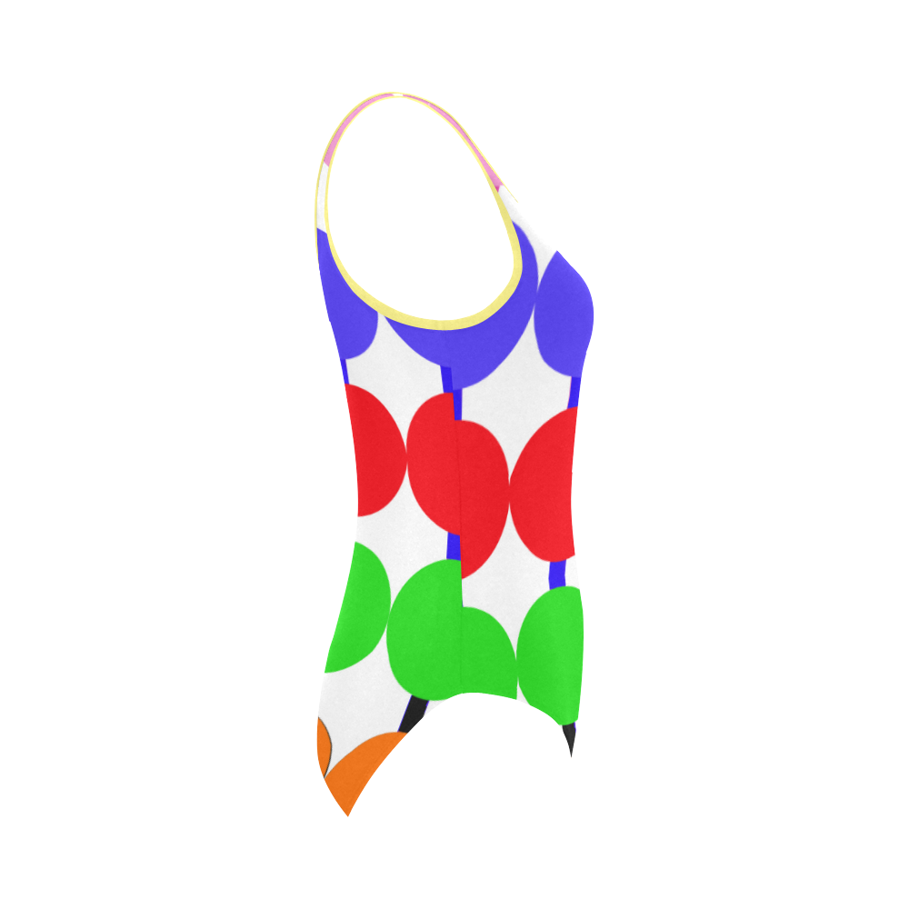 Lollipop Pattern Design Vest One Piece Swimsuit (Model S04)