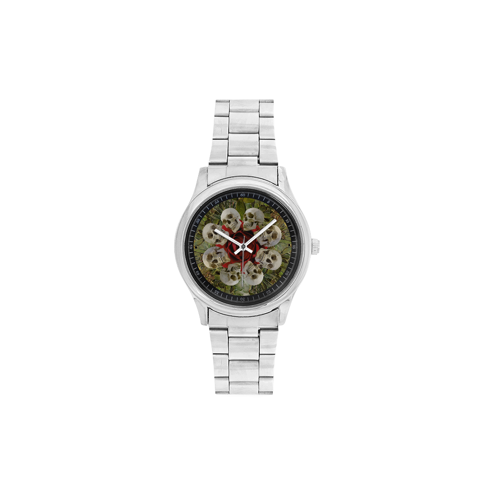 Western Skulls Men's Stainless Steel Watch(Model 104)