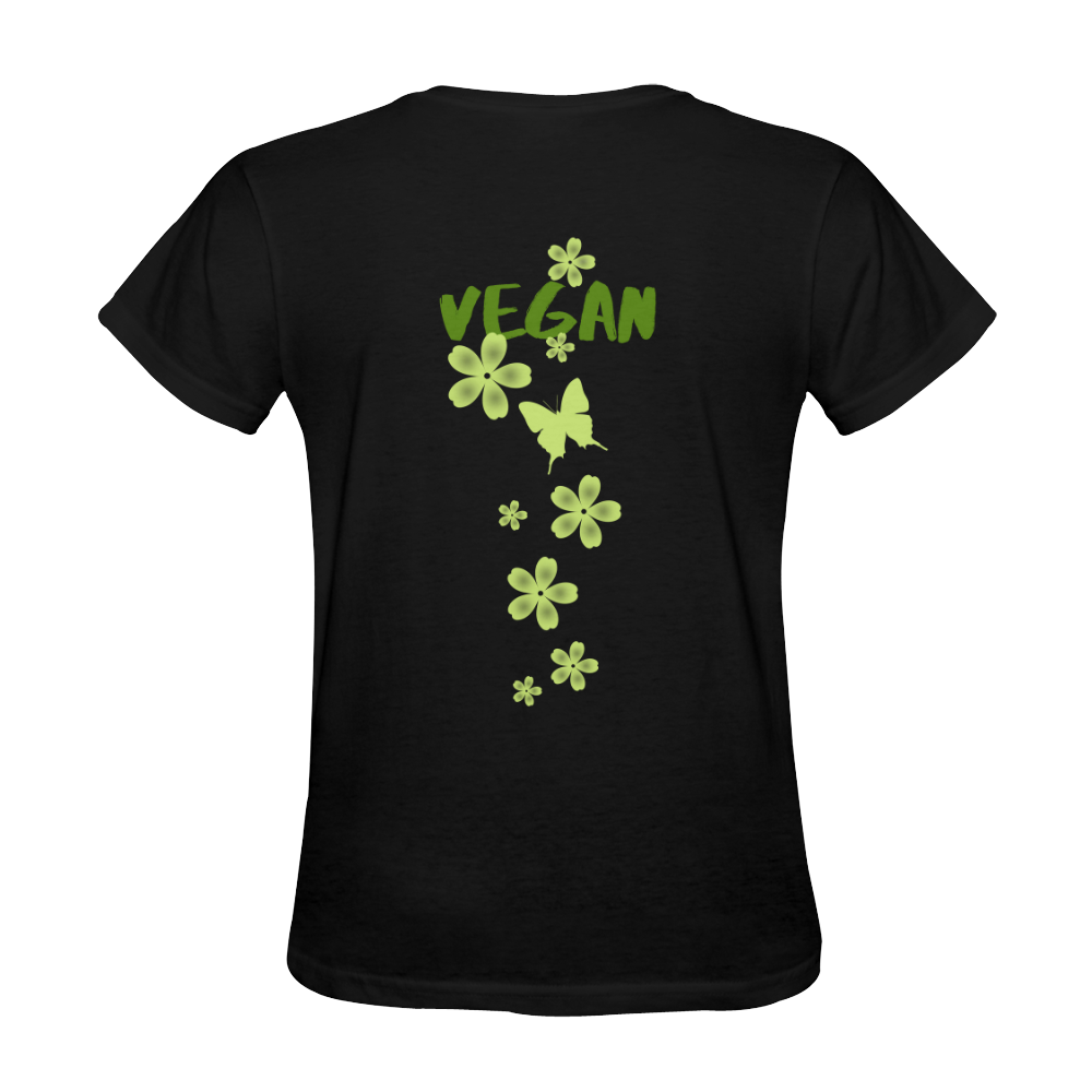 Vegan Butterfly Flowers Think Green Sunny Women's T-shirt (Model T05)