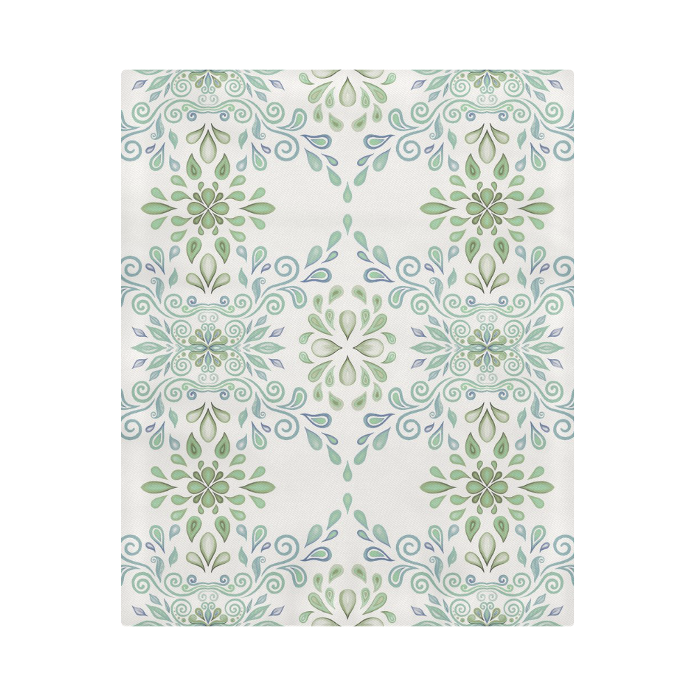 Blue and Green watercolor pattern Duvet Cover 86"x70" ( All-over-print)