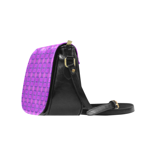 Abstract Dancing Diamonds Purple Violet Classic Saddle Bag/Small (Model 1648)