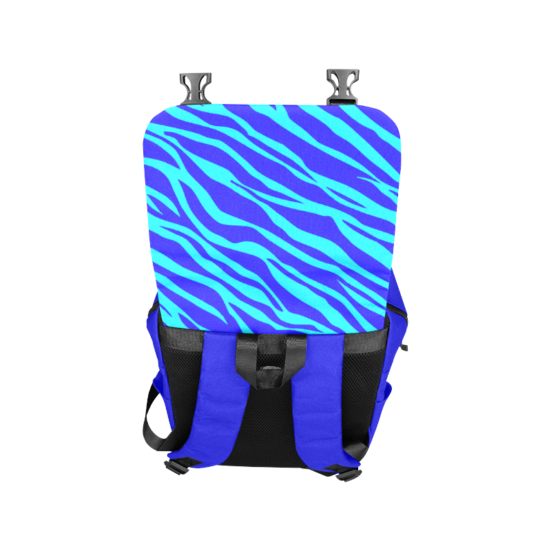 Blue On Blue Zebra Stripes Casual Shoulders Backpack (Model 1623)