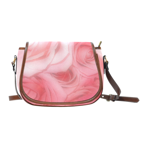 Bouquet of Pink Roses Soft Touch 1 Saddle Bag/Large (Model 1649)