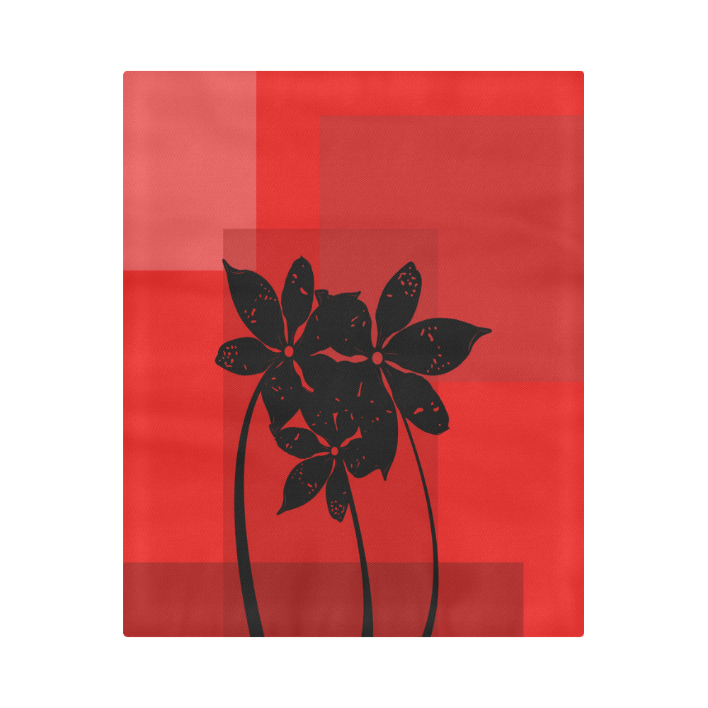 Black flowers Duvet Cover 86"x70" ( All-over-print)
