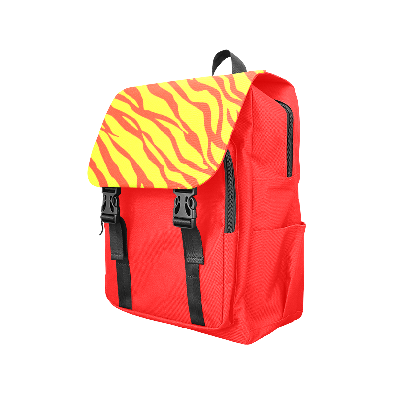 Cherry Red Sunshine Yellow Zebra Stripes Casual Shoulders Backpack (Model 1623)