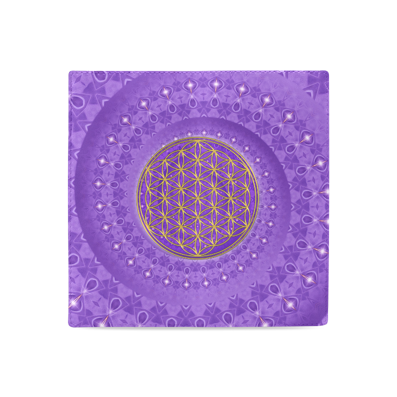 FLOWER OF LIFE gold POWER SPIRAL purple Women's Leather Wallet (Model 1611)
