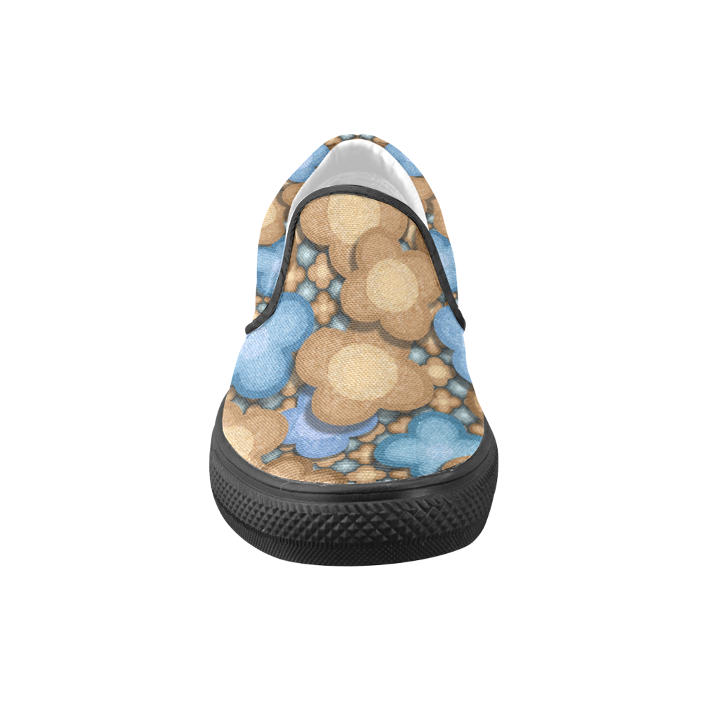 Between the Mountains Blue Men's Unusual Slip-on Canvas Shoes