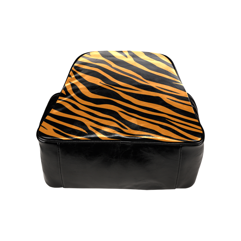 Orange Zebra Stripes Multi-Pockets Backpack (Model 1636)