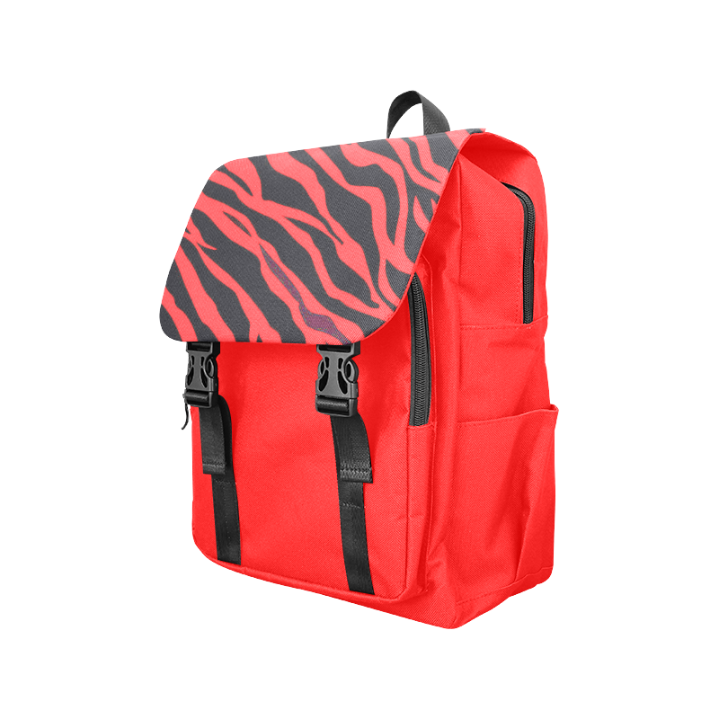 Red Zebra Stripes Casual Shoulders Backpack (Model 1623)