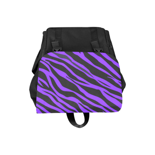 Deep Purple Zebra Stripes Casual Shoulders Backpack (Model 1623)