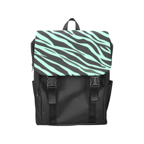 Mint Green Zebra Stripes Casual Shoulders Backpack (Model 1623)