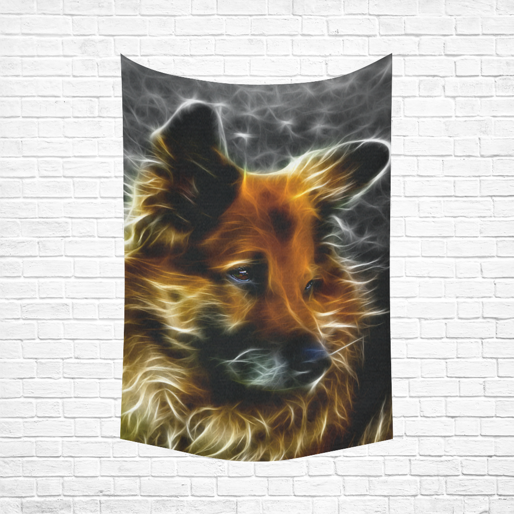 Mans Best Friend Cotton Linen Wall Tapestry 60"x 90"