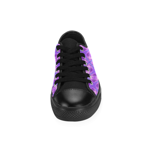 Vibrant Abstract Modern Violet Lavender Lattice Men's Classic Canvas Shoes (Model 018)