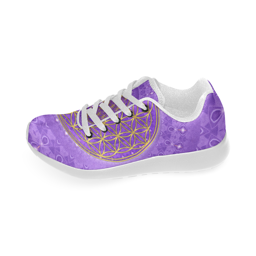 FLOWER OF LIFE gold POWER SPIRAL purple Men’s Running Shoes (Model 020)