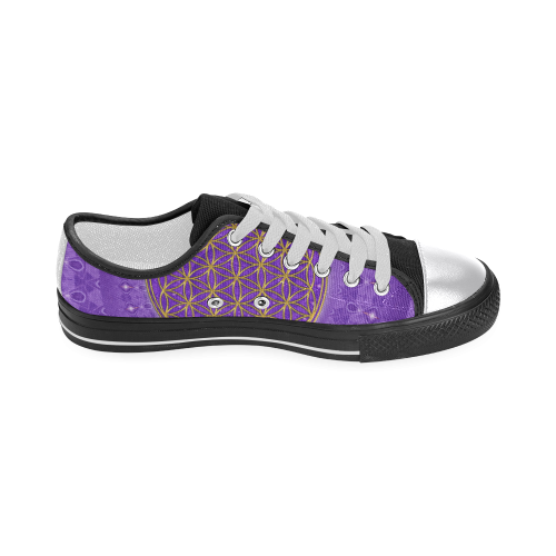 FLOWER OF LIFE gold POWER SPIRAL purple Women's Classic Canvas Shoes (Model 018)