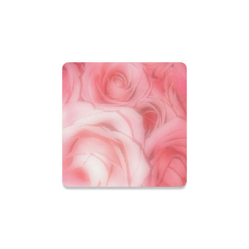 Bouquet of Pink Roses Soft Touch 1 Square Coaster