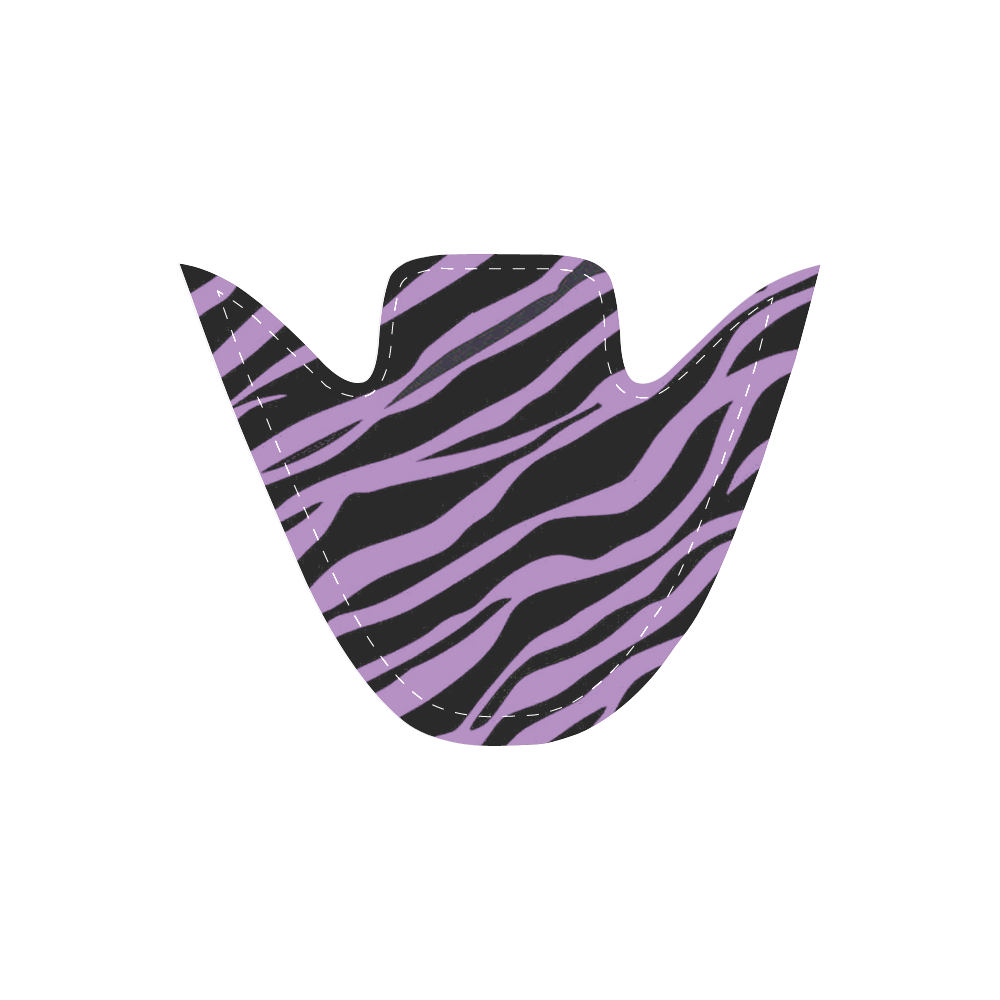 Lavender Zebra Stripes Women's Unusual Slip-on Canvas Shoes (Model 019)
