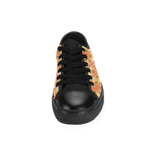 Peach Pineapple Abstract Circles Arches Men's Classic Canvas Shoes (Model 018)