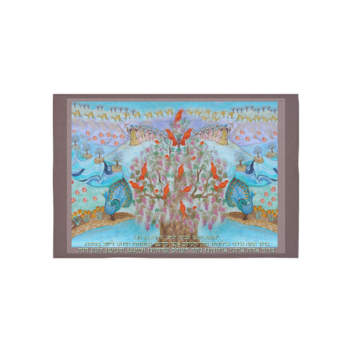 Sukkot- leshev bassouka-1 Cotton Linen Wall Tapestry 60"x 40"