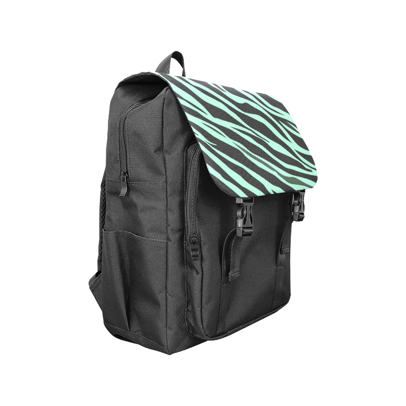 Mint Green Zebra Stripes Casual Shoulders Backpack (Model 1623)