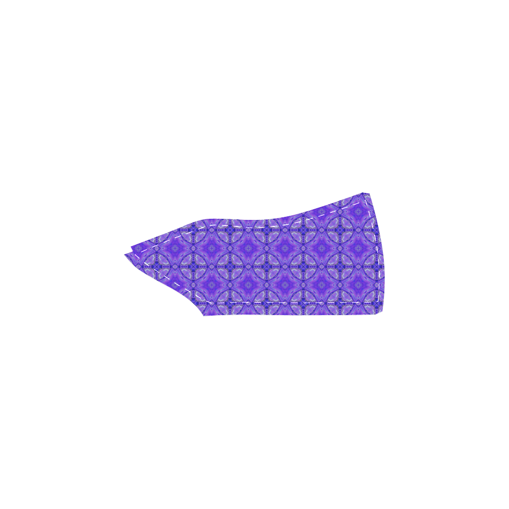 Purple Abstract Flowers, Lattice, Circle Quilt Men's Slip-on Canvas Shoes (Model 019)