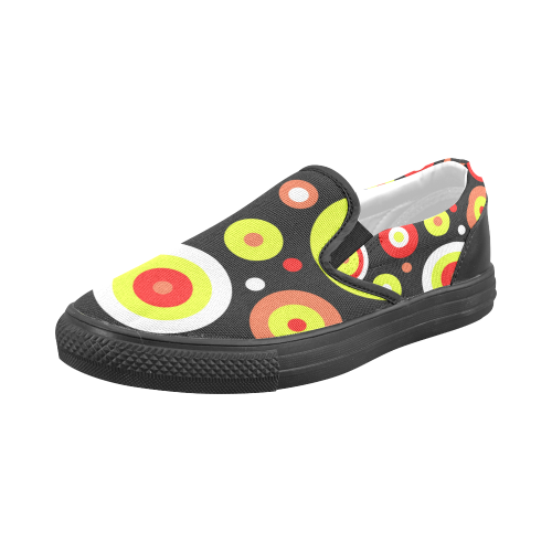 Colorful retro design Men's Slip-on Canvas Shoes (Model 019)