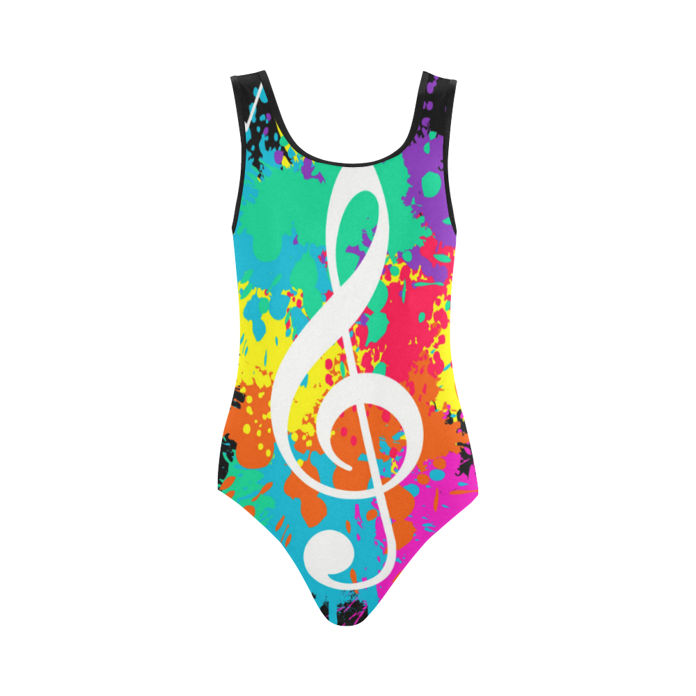 Grunge music Vest One Piece Swimsuit (Model S04)