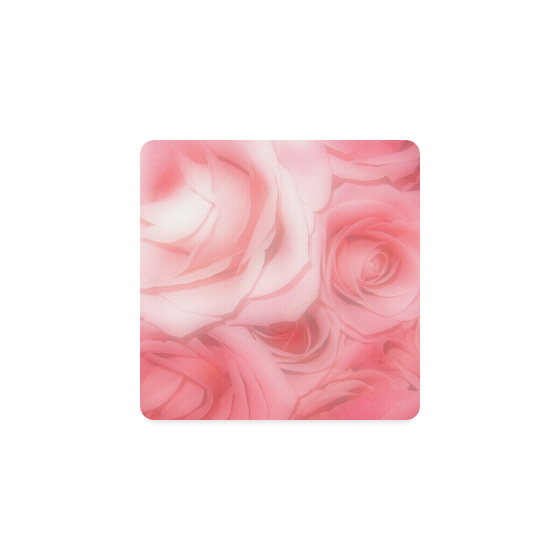 Bouquet of Pink Roses Soft Touch 1 Square Coaster