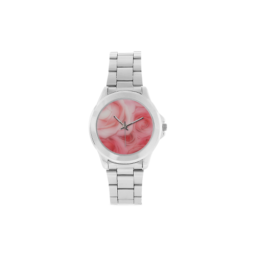 Bouquet of Pink Roses Soft Touch 1 Unisex Stainless Steel Watch(Model 103)