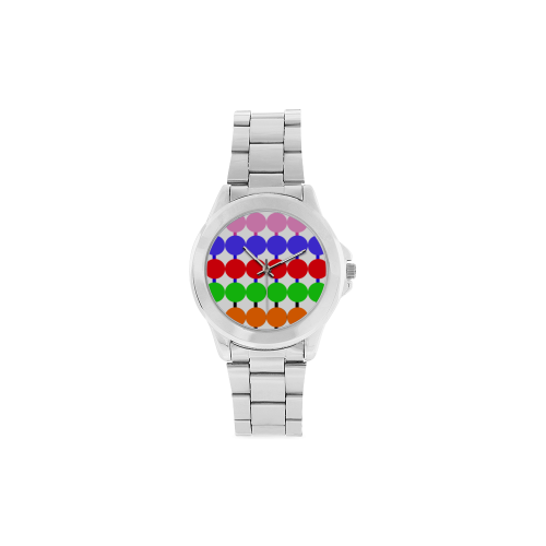 Lollipop Pattern Design Unisex Stainless Steel Watch(Model 103)