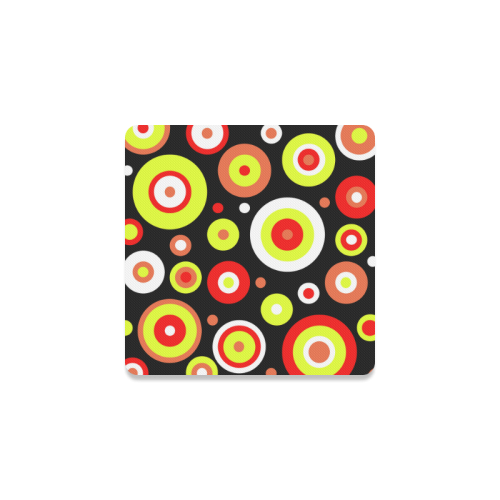 Colorful retro design Square Coaster